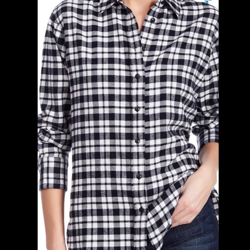 Madewell Side Button Flannel Shirt Oversized